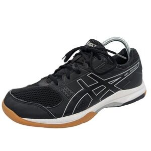 ASICS Women's Size 9.5  Gel Rocket 9 Black White Gum Sole Volleyball Shoes B756Y